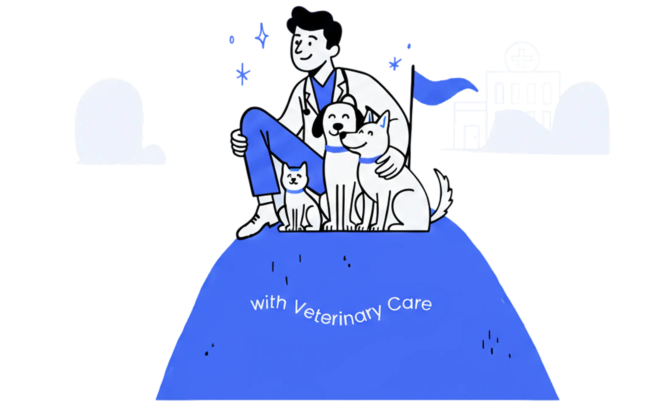 Vet with pets